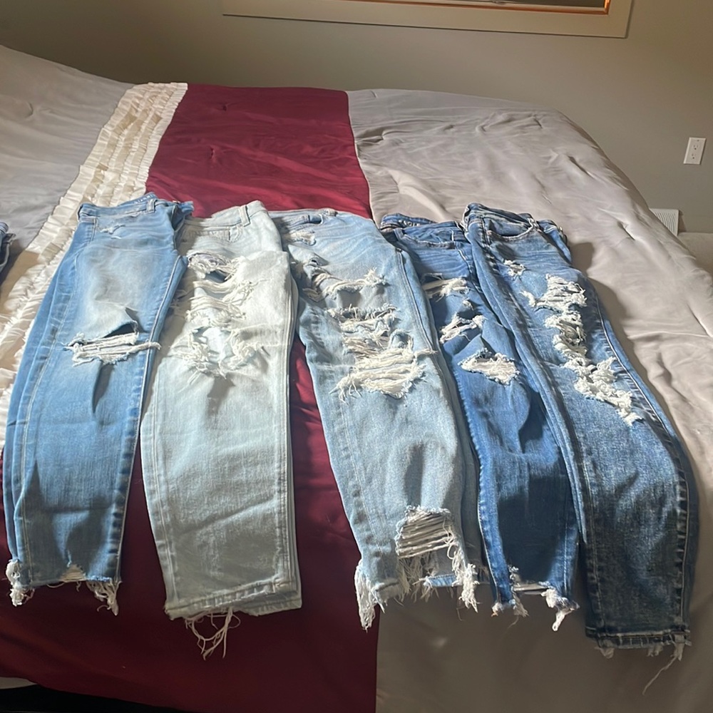 COPY - American eagle mom jeans and skinny jeans. Size 00 short and x-short.
